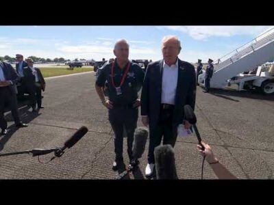 President Trump Gaggles with the Press Upon Arrival in Farmingdale, NY, Sep. 26, 2025 7