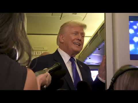 President Trump Gaggles with Press on Air Force One En Route Palm Beach ...