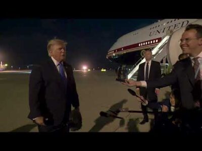 President Trump Gaggles With Press at Los Angeles International Airport, Aug. 4, 2026 1