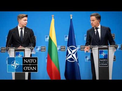 NATO Secretary General with the Prime Minister of Lithuania 🇱🇹 Mindaugas Sinkevičius, 29 SEP 2026 10